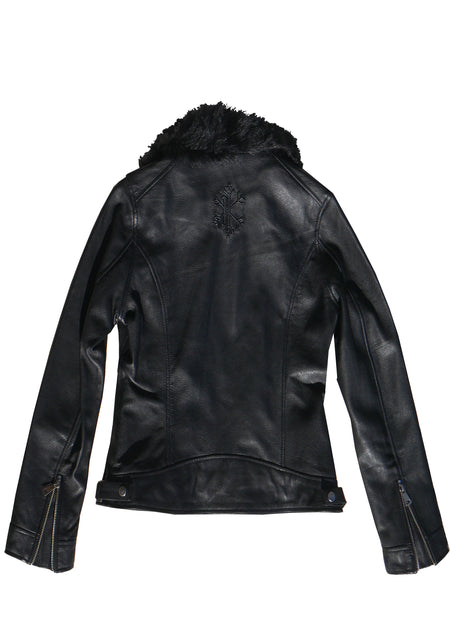 WOMENS LEGACY JACKET, BLACK FUR COLLAR