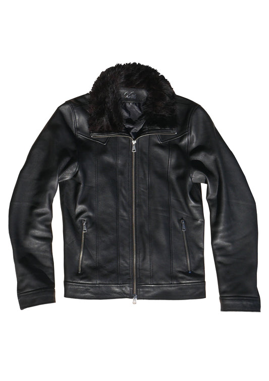 MENS LEGACY JACKET , BLACK FUR COLLAR