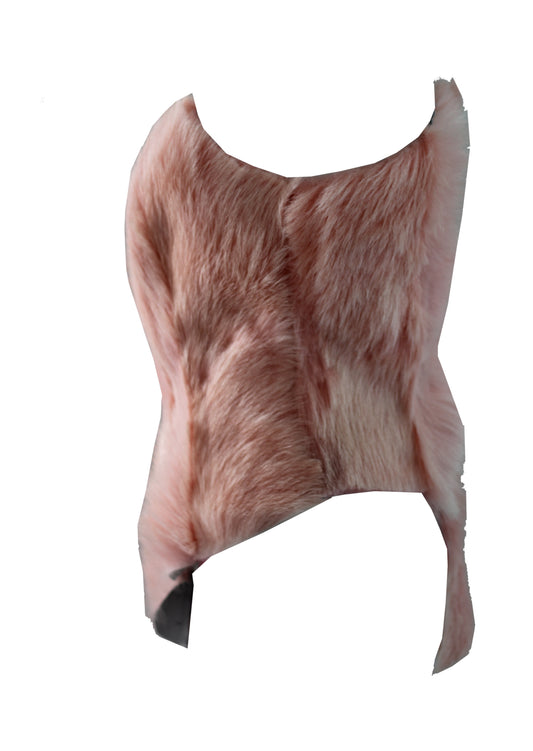 Mulberi pink goat fur corset